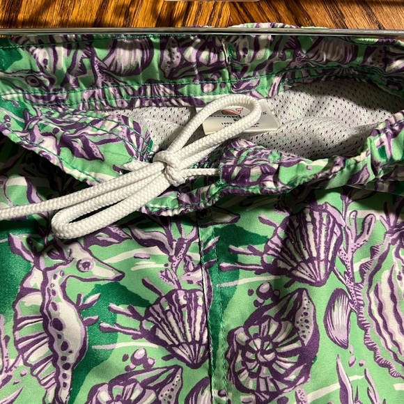 Vineyard Vines Green and Purple Seashell Print Shorts - Picture 7 of 7